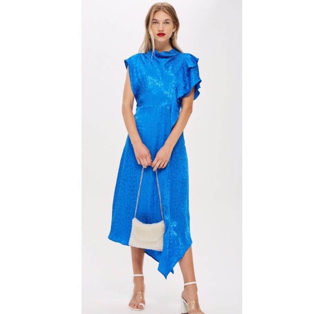 NWT🌟 TOPSHOP Cowl Neck Jacquard Midi Dress